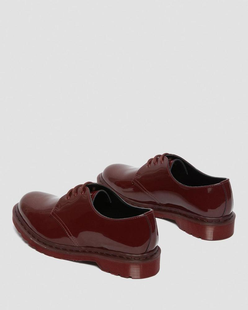 Women's Dr Martens 1461 Made in England Mono Patent Leather Oxfords Shoes Red | AU 354VRW